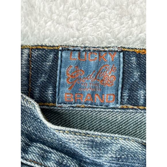 Lucky Brand Vintage Straight Men 36 Regular Inseam Gene Montesano Distressed - Picture 2 of 8